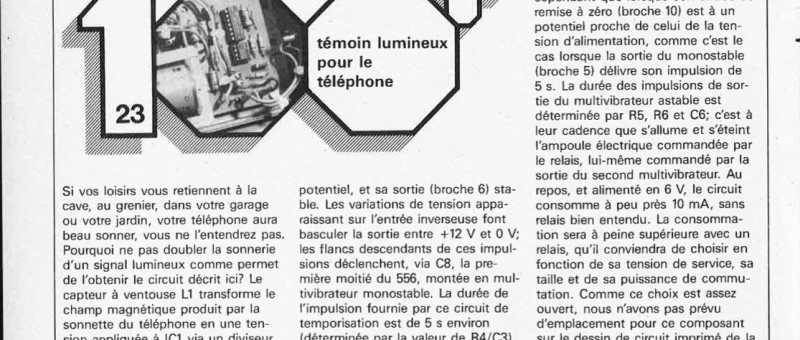 témoin lumineux pour le téléphone