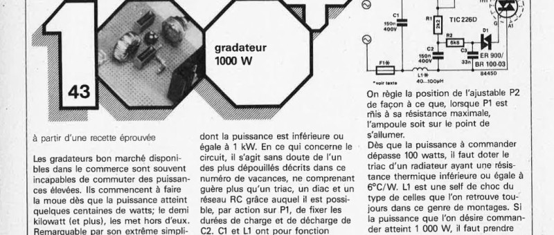gradateur 1000 W