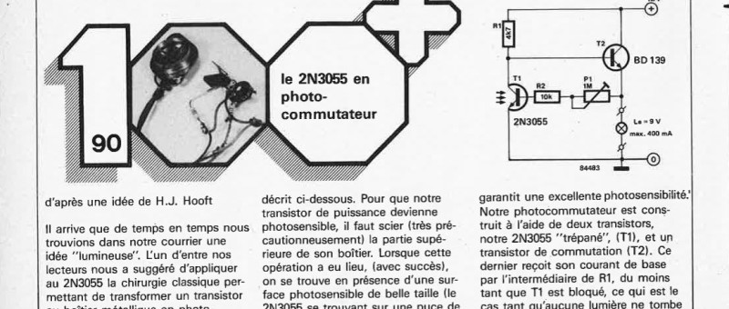 le 2N3055 en photo-commutateur
