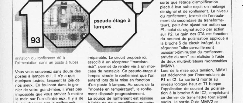 pseudo-étage à lampes