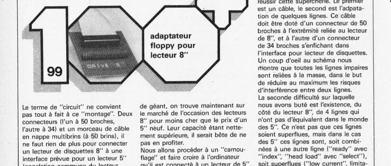 adapteur floppy pour lecteur 8"