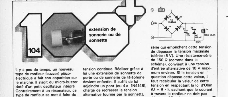 extension de sonnerie ou de sonnette