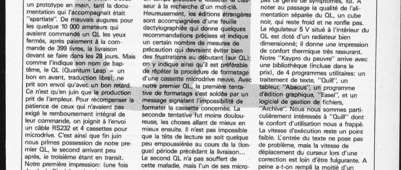 Selektor: le nouveau ``super" - ordinateur de Sinclair: le OL