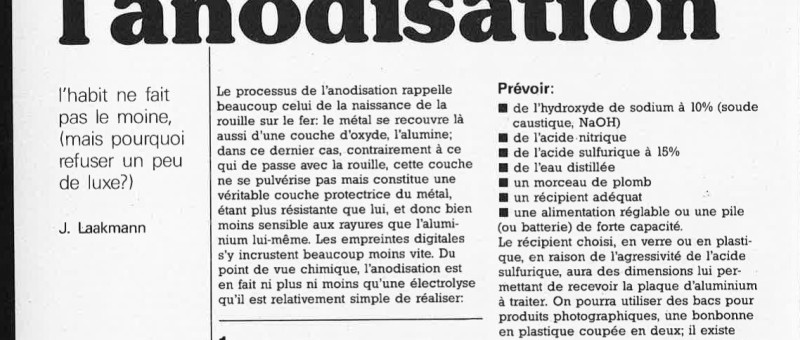 l`anodisation
