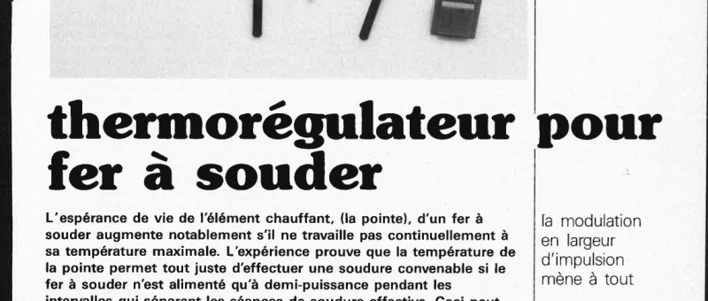 thermorégulateur pour fer à souder