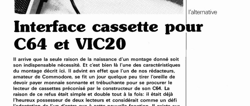 interface cassette pour C24 et VIC20