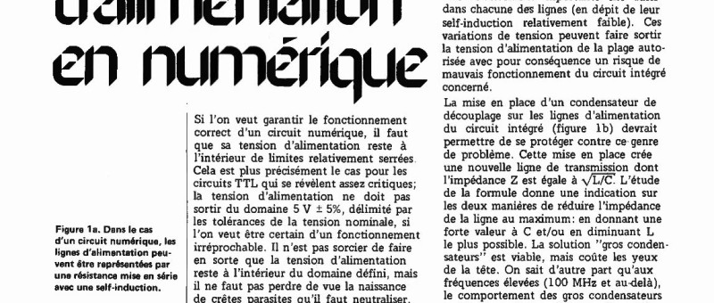 problèmes d`alimentation en numérique