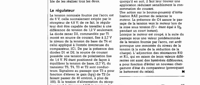 alimentation du récepteur par l`accu de marche