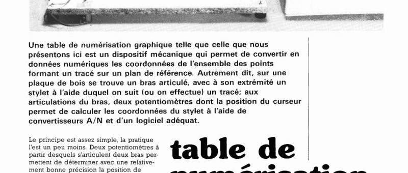 table de numérisation graphique
