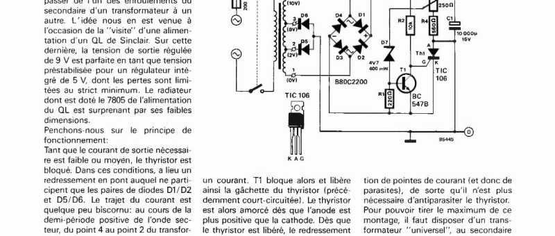 alimentation économique à régulation thyristorisée