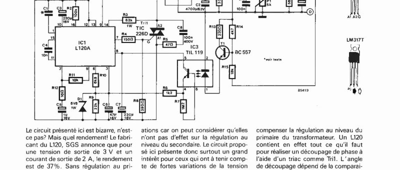 alimentation à régulation au primaire du transformateur