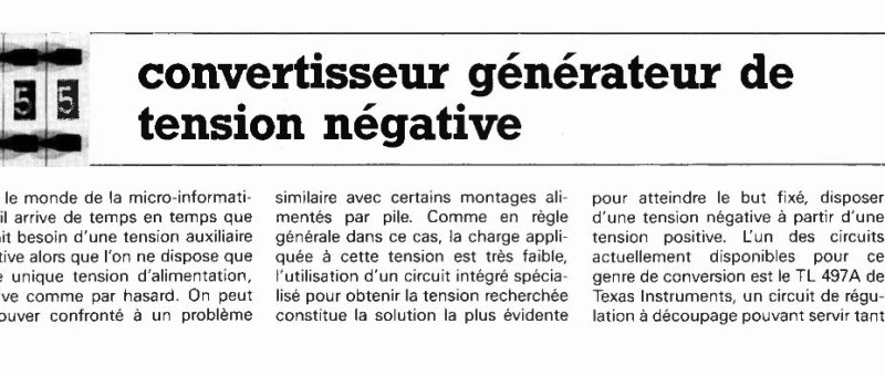 convertisseur générateur de tension négative
