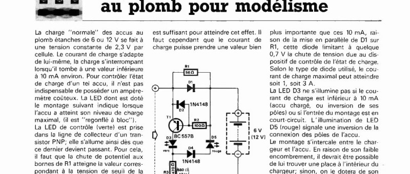 contrôle de la charge d`accus au plomb pour modélisme