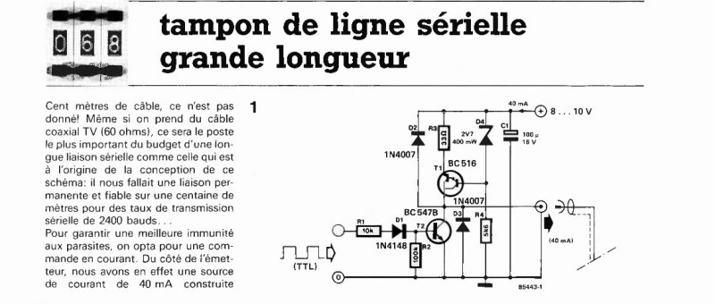 tampon de iigne sérielle grande longueur