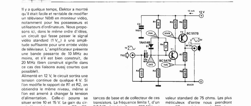 ampli vidéo pour TV N&B