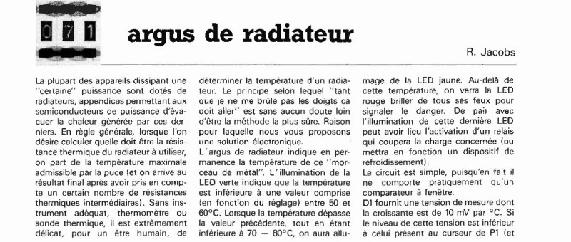 argus de radiateur