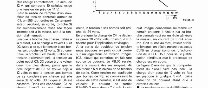 chargeur d`accu CdNi avec source de 12 V