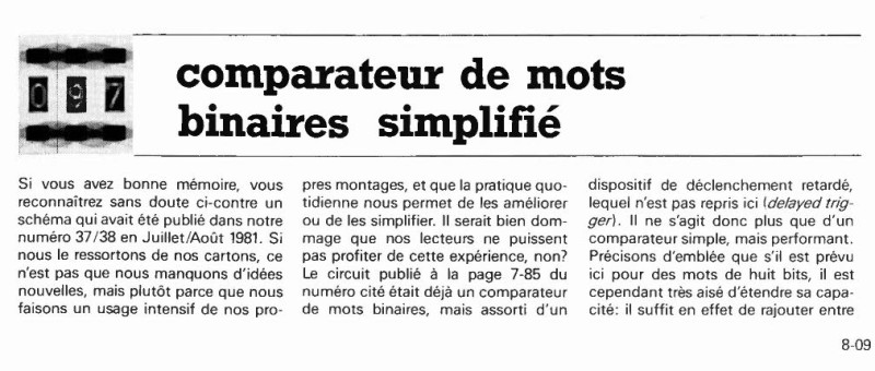 comparateur de mots binaires simplifié