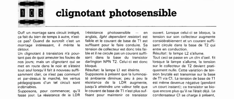 clignotant photosensible