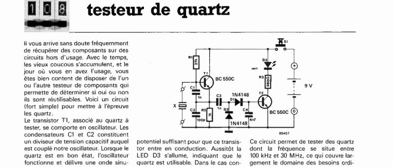 testeur de quartz