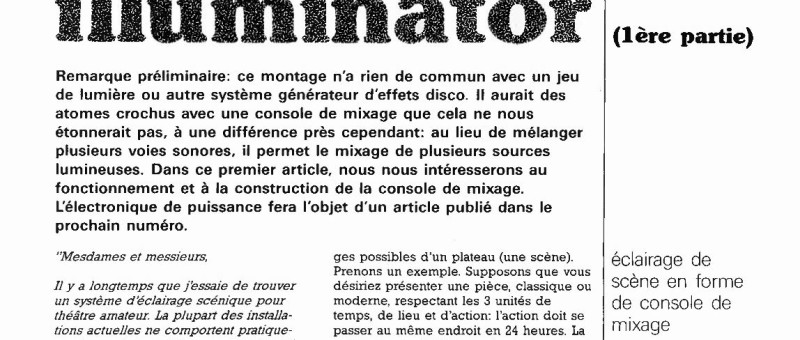 llluminator (1ère partie)