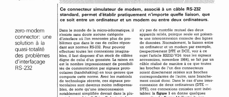 connecteur simulateur de MODEM