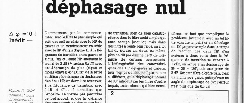 Un filtre actif à déphasage nul