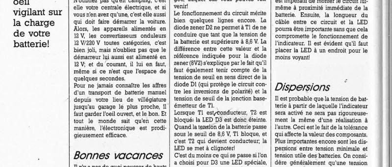 Indicateur de (dé)charge pour batterie