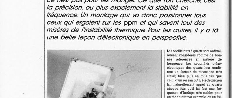 Enceinte thermostatée pour oscillateur à quartz