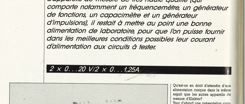 Double alimentation de laboratoire