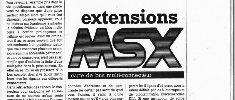 Extensions MSX: carte de bus multi-connecteur