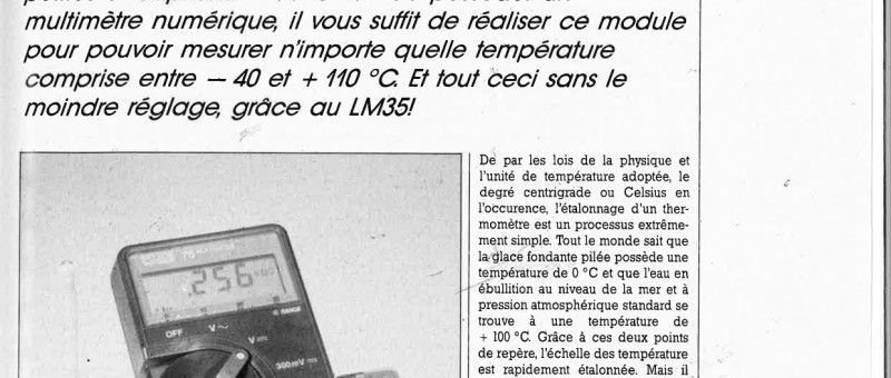 Sonde thermométrique pour MMN