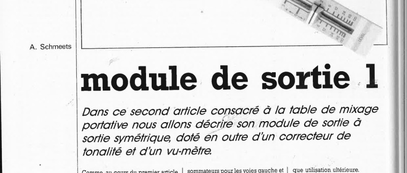 Console de mixage portative: module de sortie