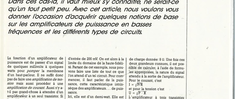 Amplis de puissance BF
