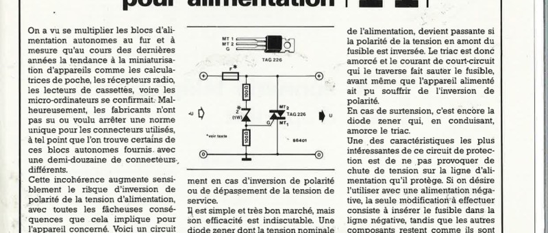 Protection universelle pour alimentation