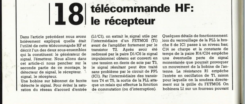 Télécommande HF: le récepteur