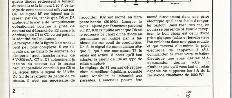 Télécommande par le réseau 220 V