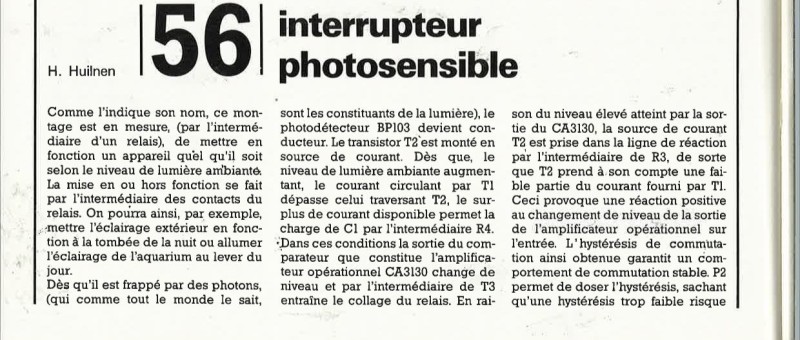 Interrupteur photosensible