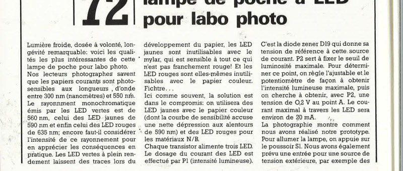 Lampe de poche à LED pour labo photo