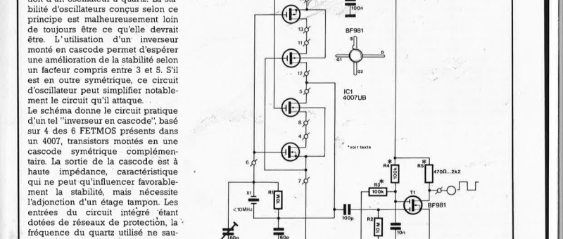 Oscillateur à quartz à cascade symétrique
