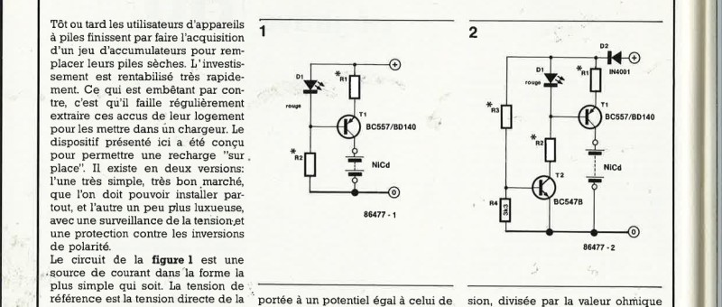 Micro-chargeur d`accus CdNi
