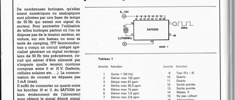 Base de temps de 50 Hz pilotée par le secteur