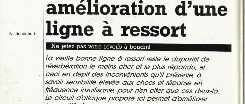 Amélioration d`une ligne à ressort