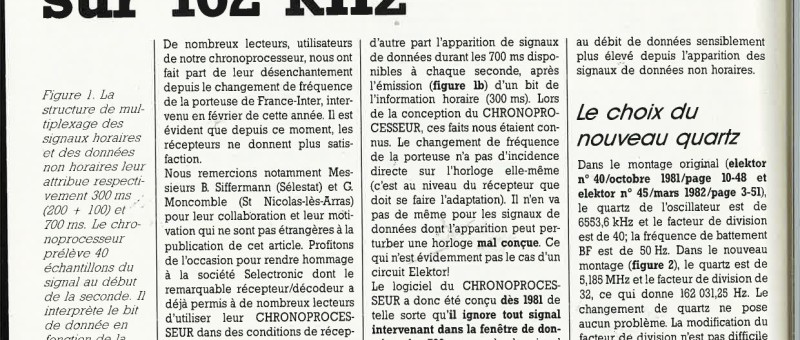 Le chronprocesseur sur 162 kHz