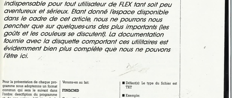 Les utilitaires de Flex