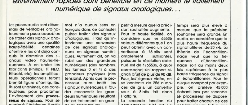 Traitement numérique des signaux analogiques