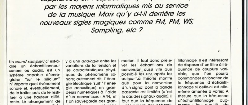 Echantillonnage et synthèse numérique