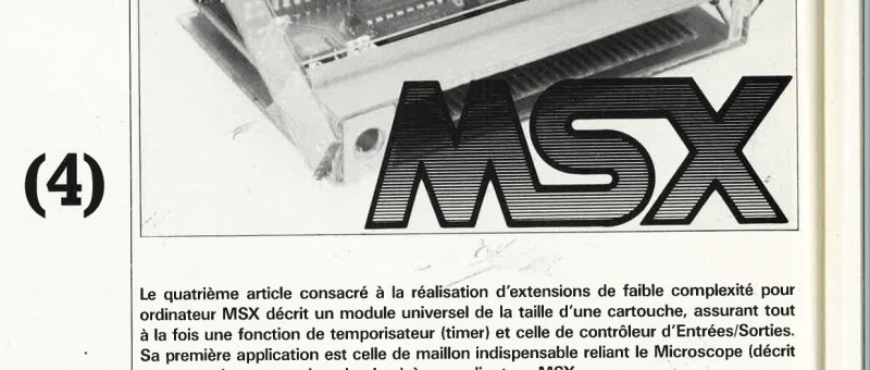 extensions MSX (4): cartouche timer + Interface d` E/S