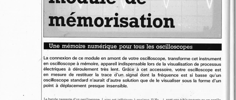 module de mémorisation pour oscilloscope