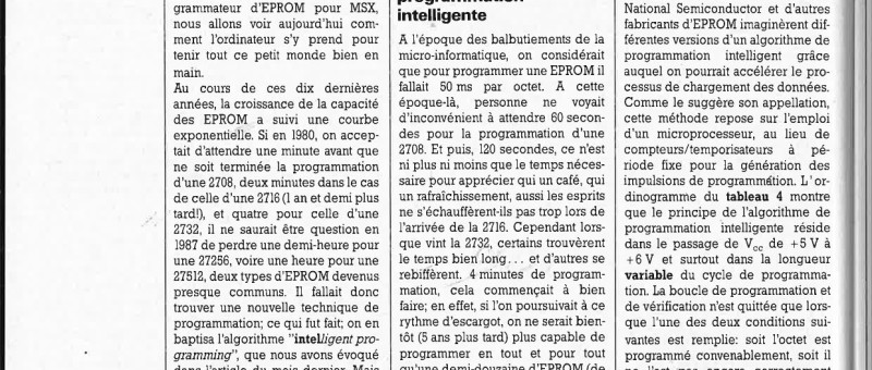 extensions MSX (5): pro grammateur d`E PROM (III)